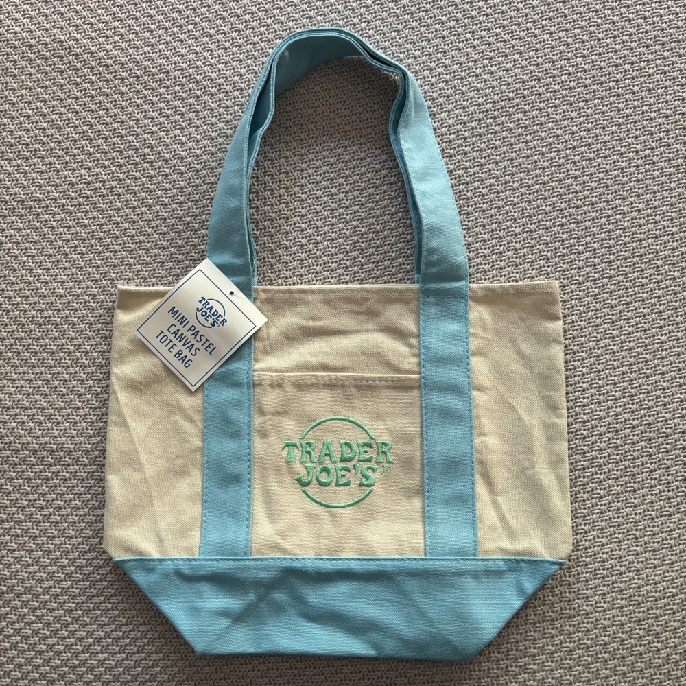 Trader Joe’s Mini Canvas Tote - Pastel Blue